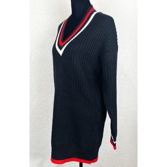 Striped Chunky Knit Sweater Mini Dress - Picture 6 of 16